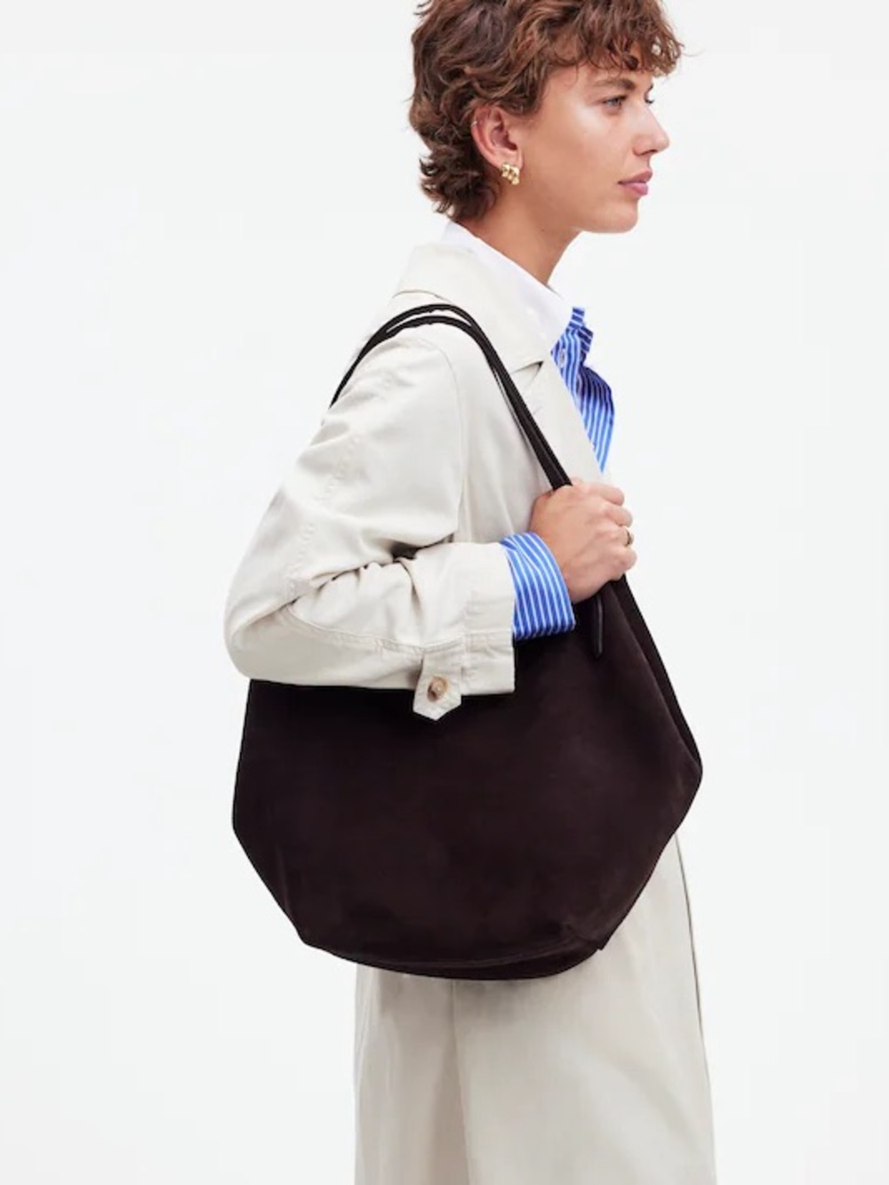 Madewell Dark Brown Suede Shopper Tote - Picture 8 of 8